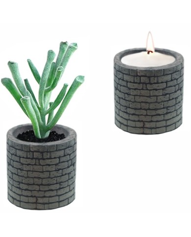 Taş Kuyu Motif Beton Saksı Silikon Kalıp - 152