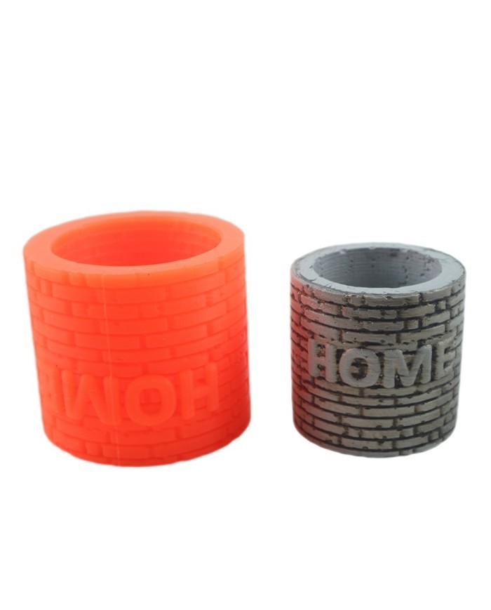 HOME Yazılı Kuyu Beton Saksı Silikon Kalıp - 156