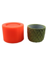 Baklava Desenli Beton Saksı Silikon Kalıp - 157