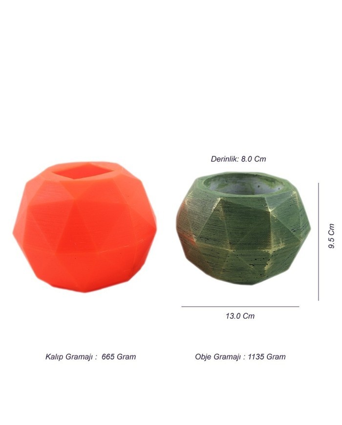 Beton Saksı Silikon Kalıp - 162