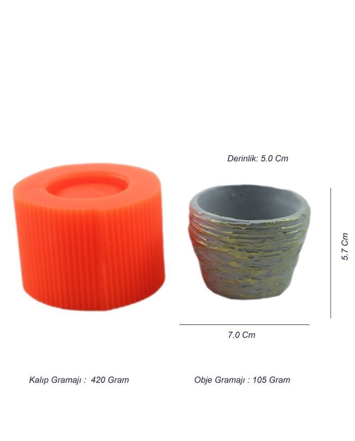 Beton Saksı Silikon Kalıp - 165