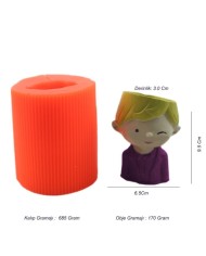 Erkek Çocuk Beton Saksı Silikon Kalıp - 171