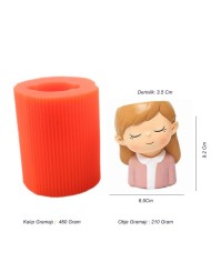 Kız Çocuk Beton Saksı Silikon Kalıp - 173