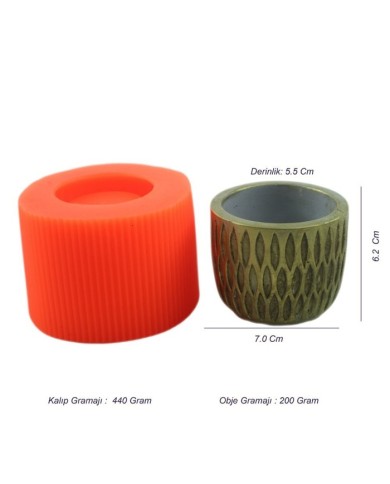 Beton Saksı Silikon Kalıp - 179