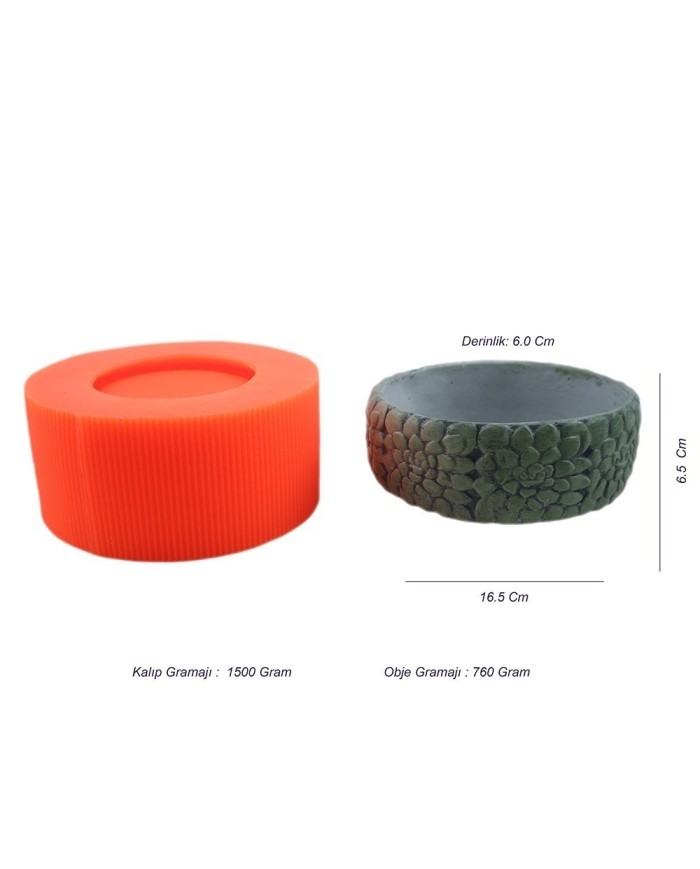 Bonsai Beton Saksı Silikon Kalıp - 184