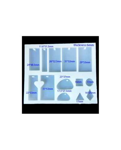 Kolye ve Küpe Çoklu Reçine Epoksi Kalıbı -Kod:217