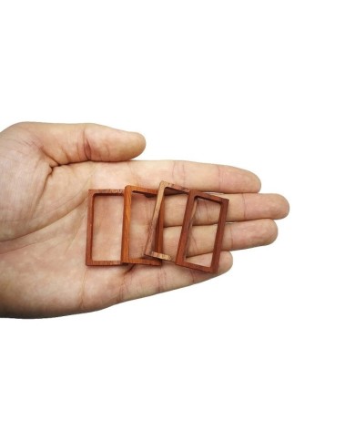 Ahşap Eskitme Kolye Ucu - Dikdörtgen Model