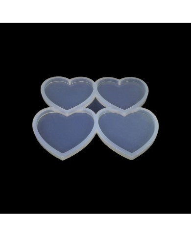 Dörtlü Kalp Magnet Reçine Epoksi Kalıbı - ÇM4