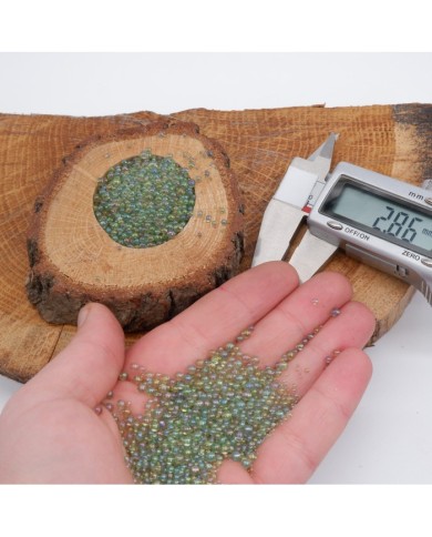 Yağ Uçan Yeşili Baloncuk Cam Boncuk Deliksiz 10 Gr