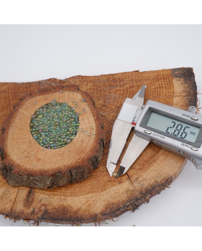 Yağ Uçan Yeşili Baloncuk Cam Boncuk Deliksiz 10 Gr