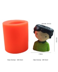 Erkek Çocuk Beton Saksı Silikon Kalıbı - 174