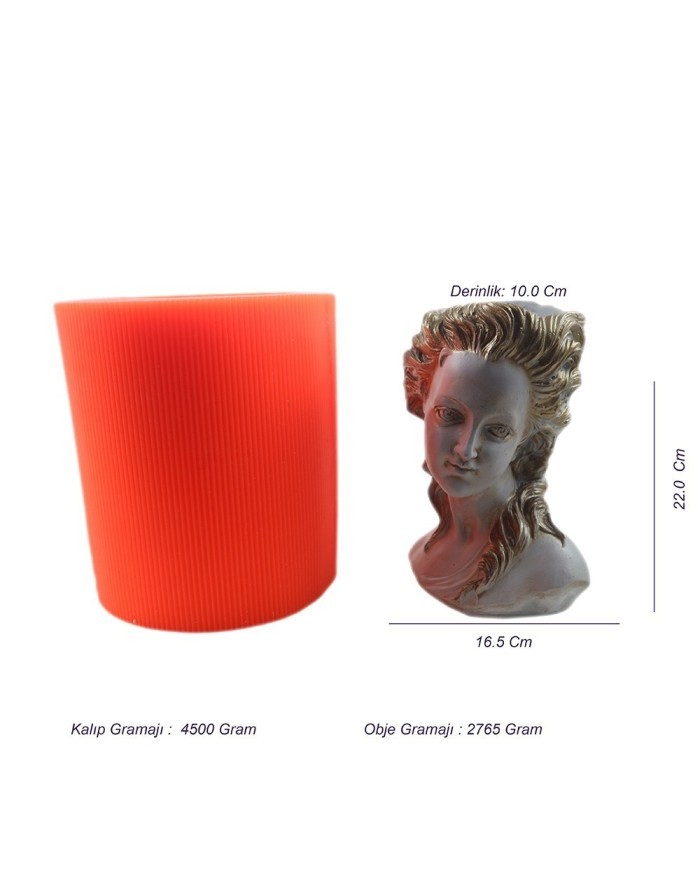 Juilet Büstü Beton Saksı Silikon Kalıbı - 186