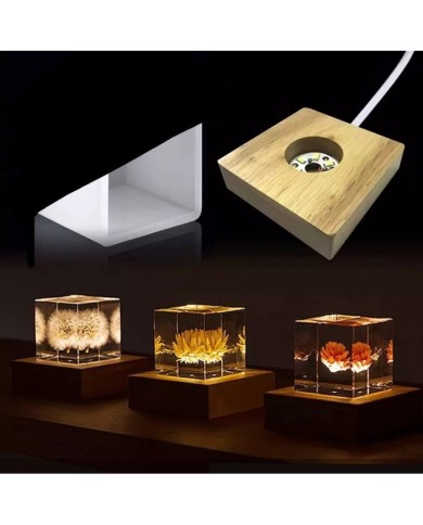 Led  Kare Reçine Epoksi Lambası