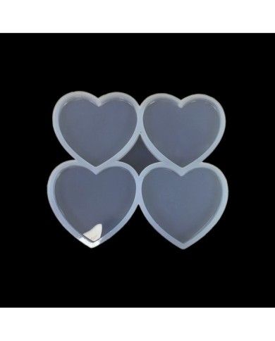 5 Adet - Dörtlü Kalp Reçine Epoksi Kalıbı - ÇM 4
