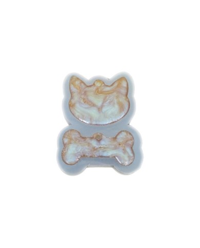 5 Adet - Kedi & Kemik  Reçine Epoksi Kalıp