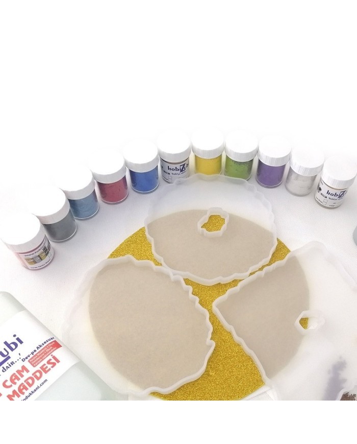 Reçine Epoksi Seti -  Bardak Altları (375ml reçine) - 32,33,251