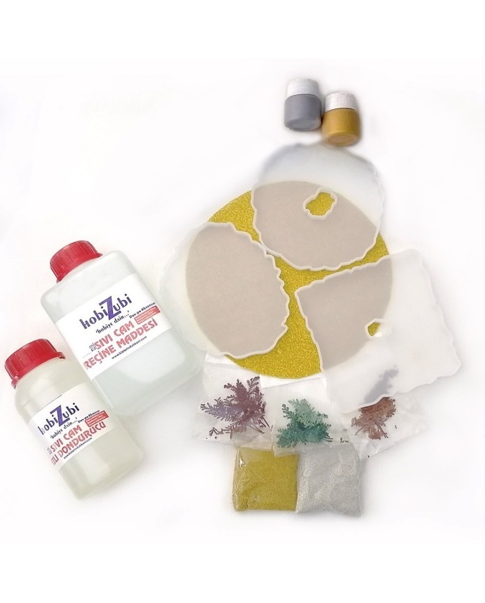 Reçine Epoksi Seti -  Bardak Altları (750ml reçine) - 32,33,251