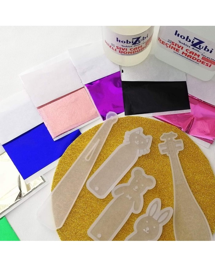 Reçine Epoksi Seti - 5 Adet Kitap Ayracı Kalıbı (750ml Reçine)- 151.152.153.351.352