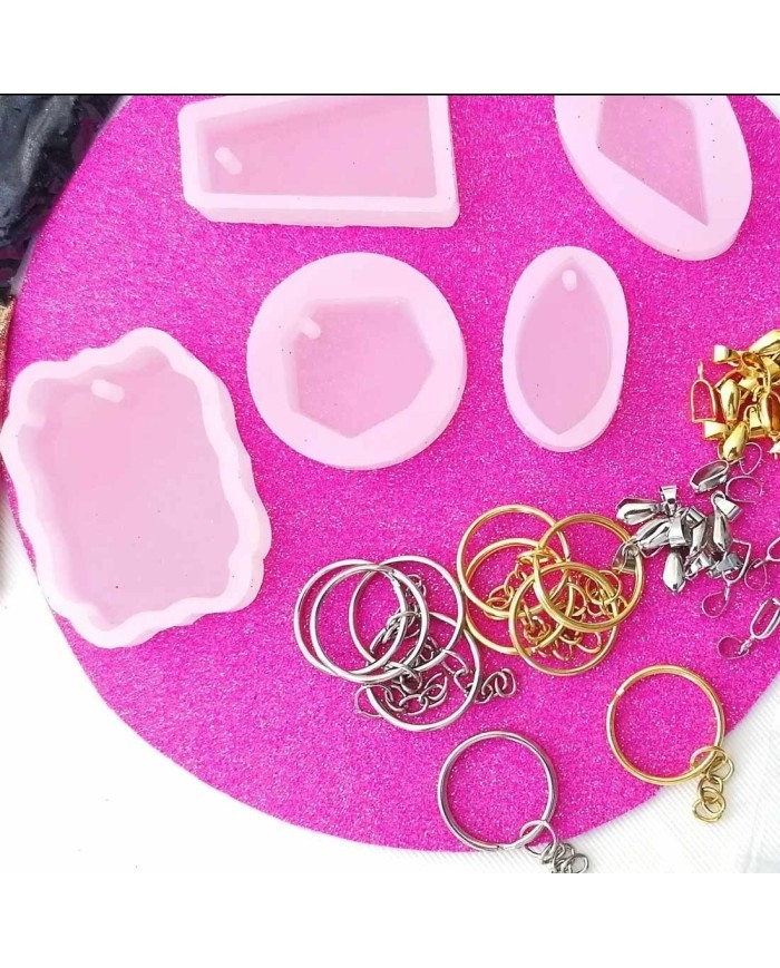 Reçine Epoksi Seti - Anahtarlık Kalıpları (375ml reçine) - E13.E1.E15.A20.A11