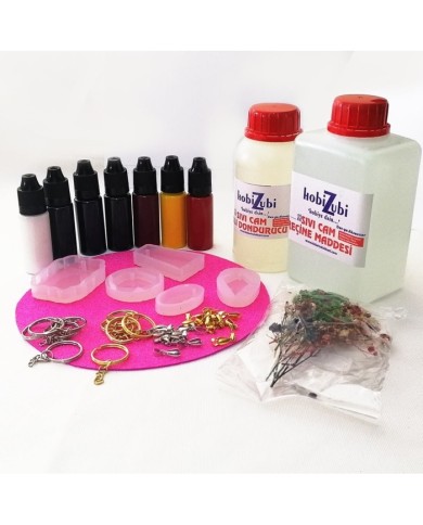 Reçine Epoksi Seti - Anahtarlık Kalıpları (375ml reçine) - E15.A3.A11.E12.417