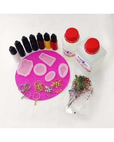 Reçine Epoksi Seti - Anahtarlık Kalıpları (375ml reçine) - E15.A3.A11.E12.417