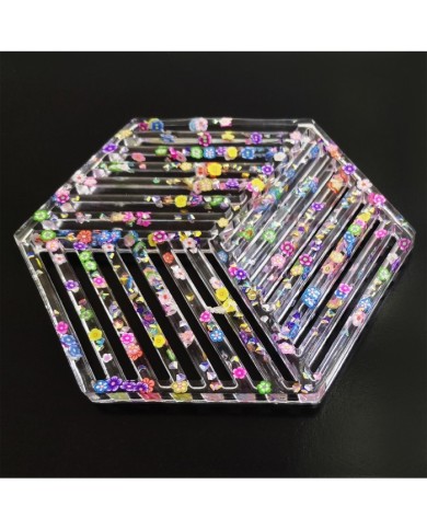 Beton ve Epoksi Silikon Bardak Altı Kalıbı - Altıgen -Kod:194