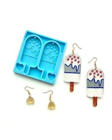 Reçine Epoksi Kalıp - Kolye Küpe Ucu Dondurma -Kod:994