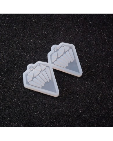 Reçine Epoksi Kalıp - İkili Kolye Küpe Ucu Elmas -Kod:987