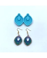 Reçine Epoksi Kalıp - Motifli Kolye Küpe Ucu -Kod:992