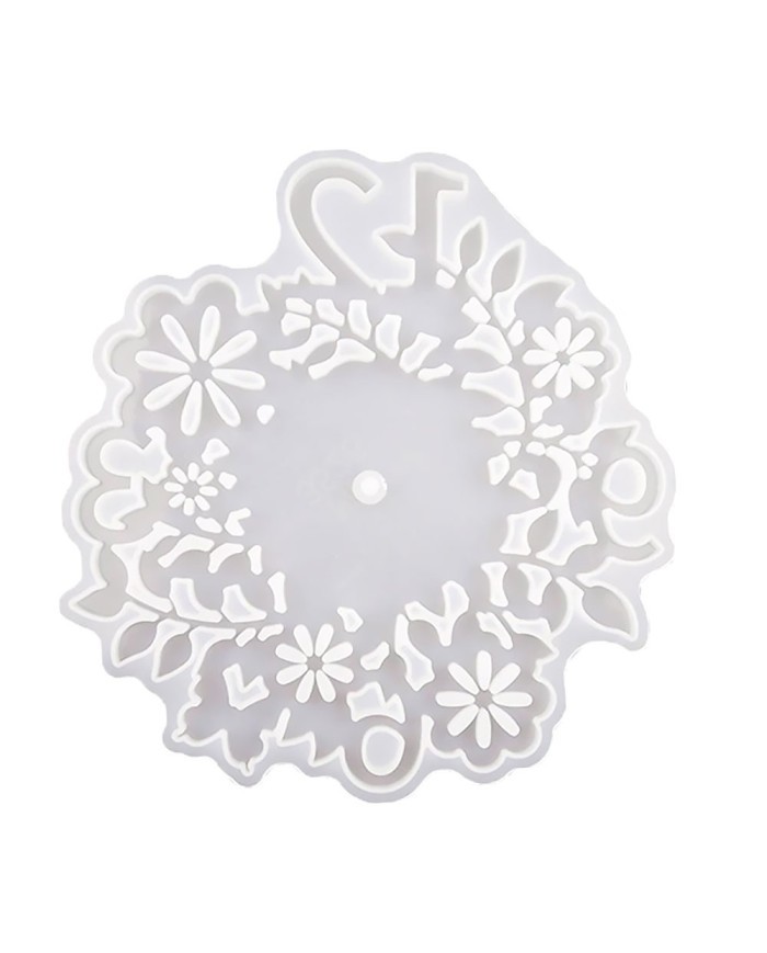 Reçine Epoksi Kalıp - Motifli Saat Kalıbı - 32x34 cm - 1003