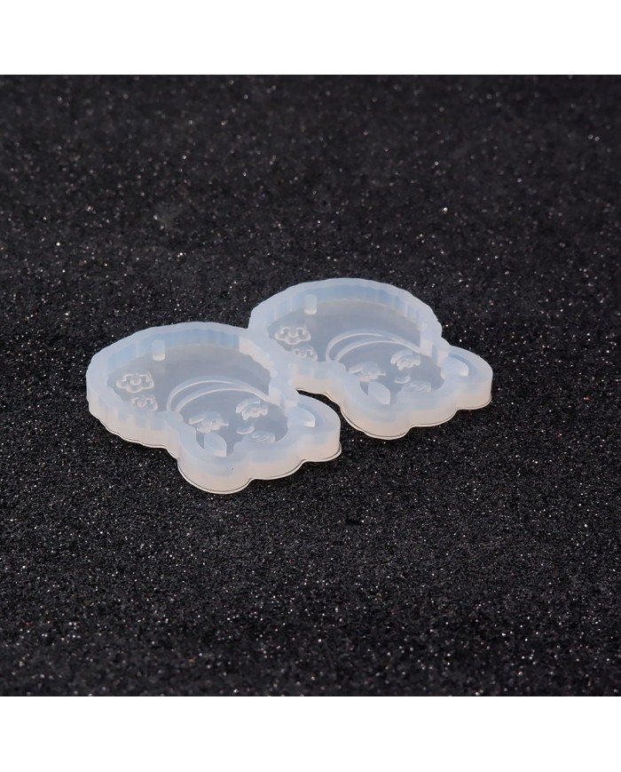 Reçine Epoksi Kalıp - İkili Kolye Küpe Ucu Kadın Motif - 989