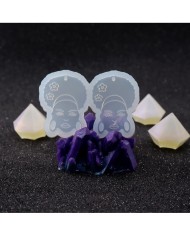 Reçine Epoksi Kalıp - İkili Kolye Küpe Ucu Kadın Motif - 989