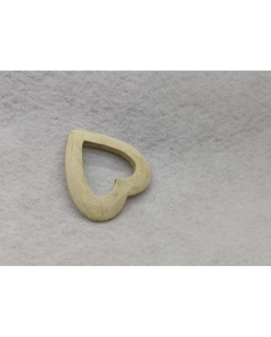 Ahşap Kolye Ucu - Krem Kalp