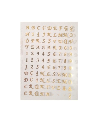 Epoksi Asetat  Harf -Gold - 5 Adet