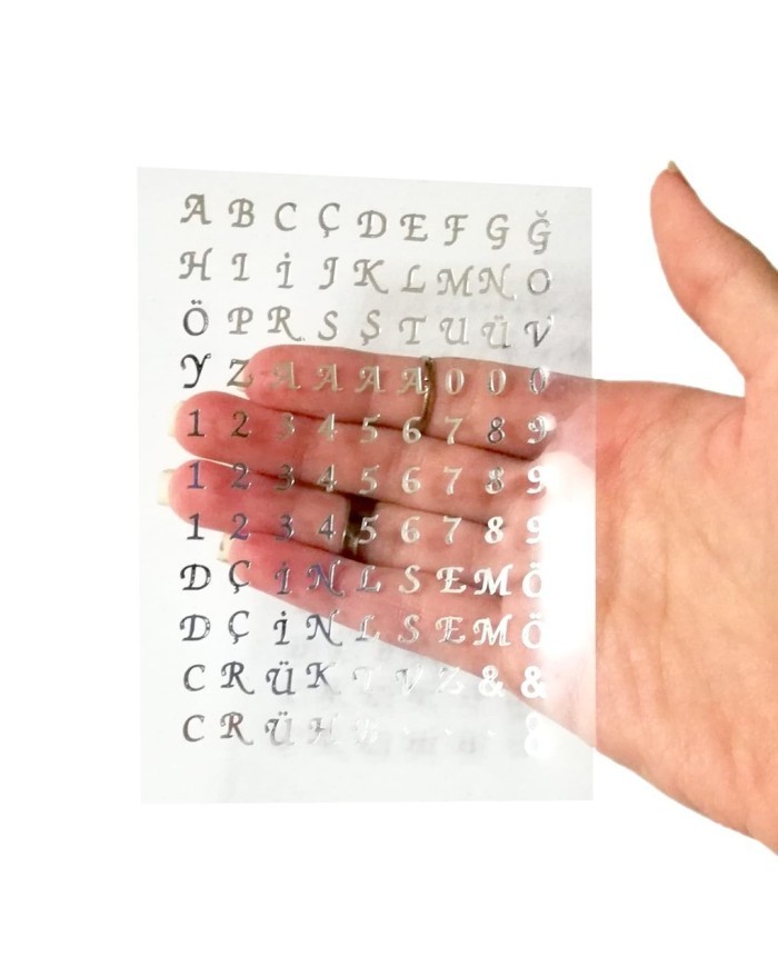 Epoksi Asetat  Harf - Gümüş - 5 Adet