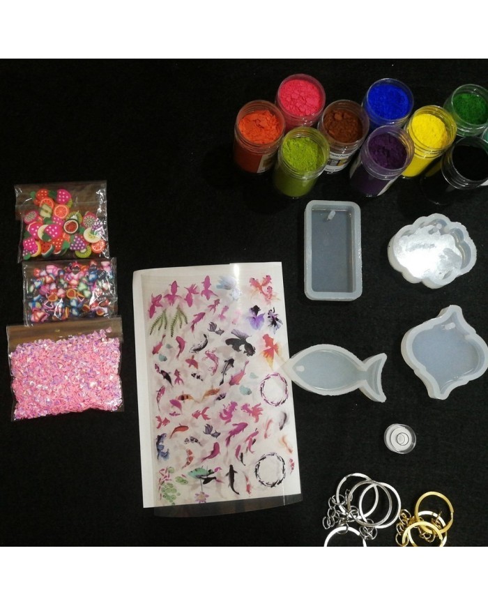 Anahtarlık ve Takı Reçine Epoksi Seti - Boya Seçmeli  - A04