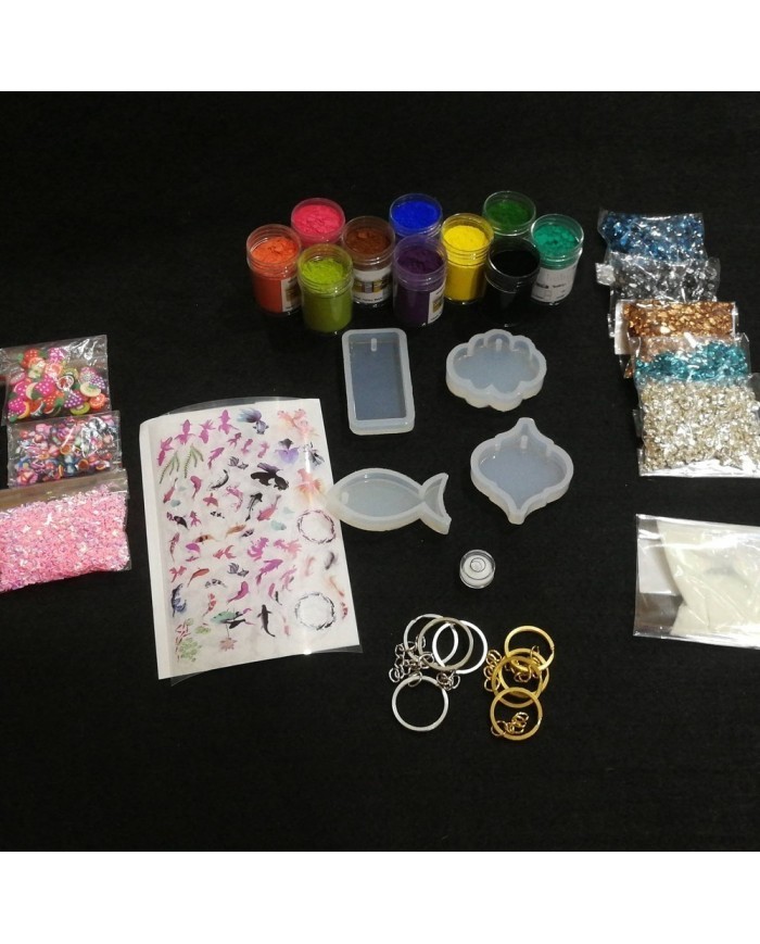 Anahtarlık ve Takı Reçine Epoksi Seti - Boya Seçmeli  - A04