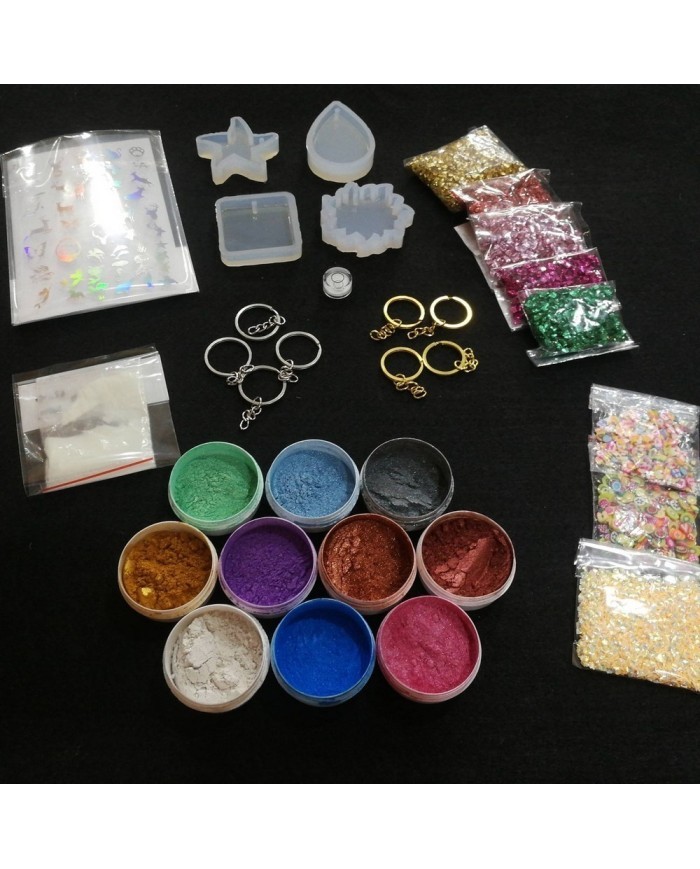 Anahtarlık ve Takı Reçine Epoksi Seti - Boya Seçmeli  - A07