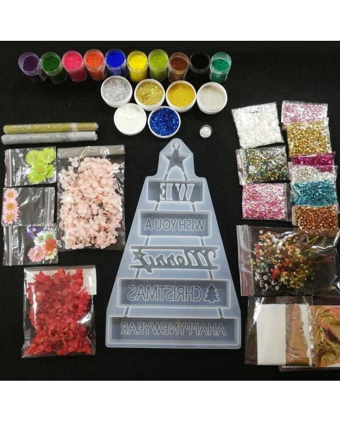 Yılbaşı Süsleme Reçine Epoksi Seti - Boya Seçmeli  - A129