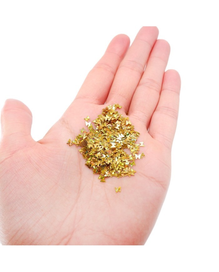 Mini Kelebek Gold Pul Paketi - 5 gram - Epoksi Süsleme Pulu