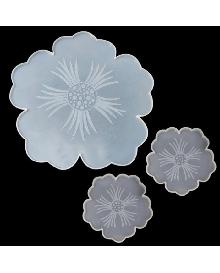 Epoksi Reçine Silikon Kalıp Seti - DesenliÇiçek Seti -Kod:280-281