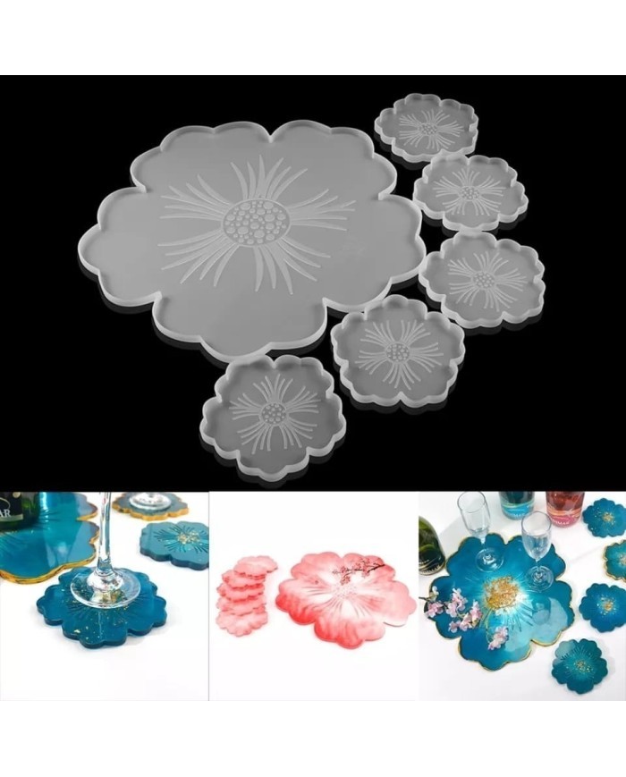 Epoksi Reçine Silikon Kalıp Seti - DesenliÇiçek Seti -Kod:280-281