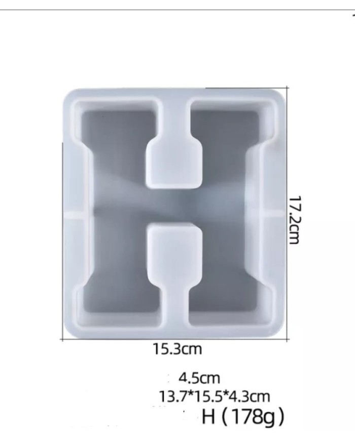 Büyük Reçine Epoksi Silikon Kalıp  Big  Boy Harf  - H