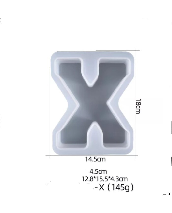 Büyük Reçine Epoksi Silikon Kalıp  Big  Boy Harf  - X