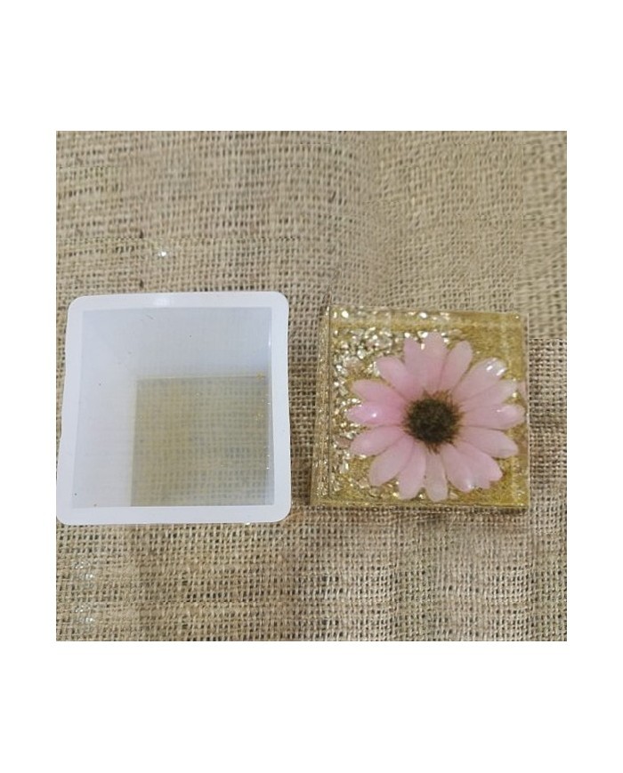 Küp Reçine Epoksi Mum Kalıbı - 4cm -Kod:59