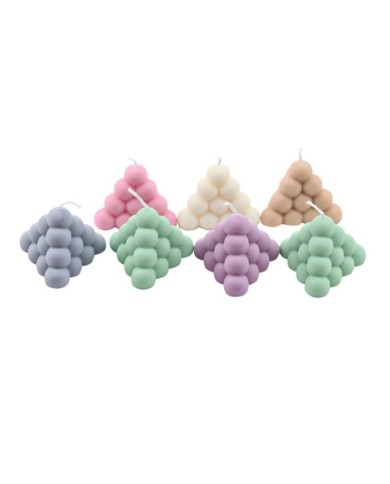 Piramit Bubble  Silikon Mum Kalıbı - Kod:1200