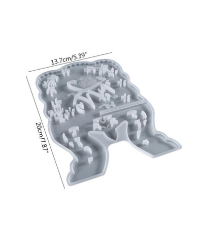 Rahle Allah Muhammed Çift Taraflı  Epoksi  Reçine Silikon Kalıp  -Kod:30