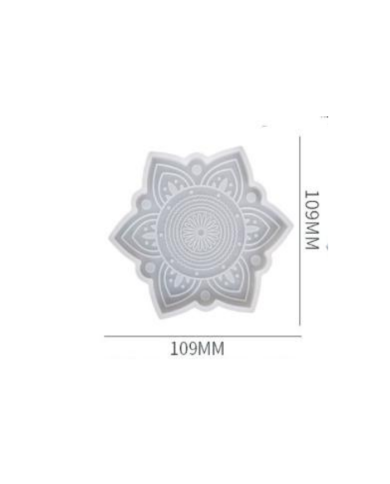 çiçek desenli dekoratif silikon kalıp - 109x109 mm-Kod:389