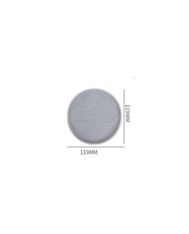 desenli bardak altı silikon kalıp - 119x119 mm-Kod:392