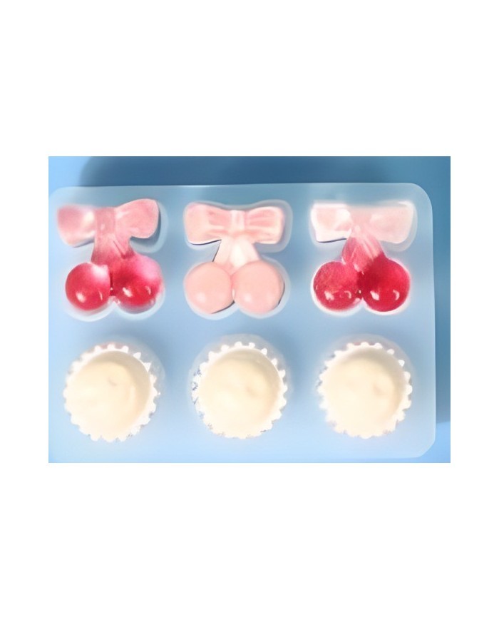 kiraz desenli dekoratif silikon kalıp - 118x80 mm -Kod:385